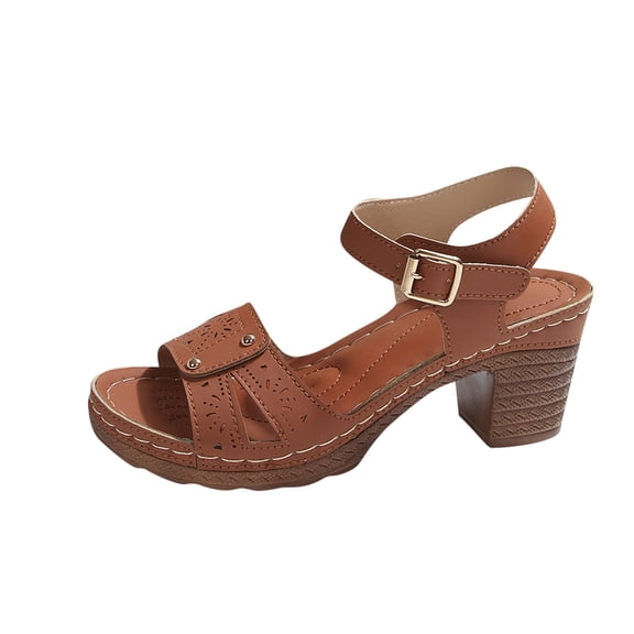Platform Wedge Sandals for Women Dressy Summer Ankle Strap Wedges Casual Hollow Out Open Toe Low Heel Comfortable Sandal Work Sandals for Women Office Breathable Dress Shoes