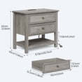 thumbnail image 5 of Holliwill Farmhouse 4 Pieces Bedroom Furniture Set, Wide 8 Drawer Dresser, Tall 6 Drawer Dresser and 2 Drawer Nightstand with Open Shelf & Charging Station, Grey, 5 of 12