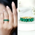 thumbnail image 3 of Rosec Jewels Lab Grown Emerald Half Eternity Ring for Women (AAAA Grade), 10K Yellow Gold, US 7.00, 3 of 8