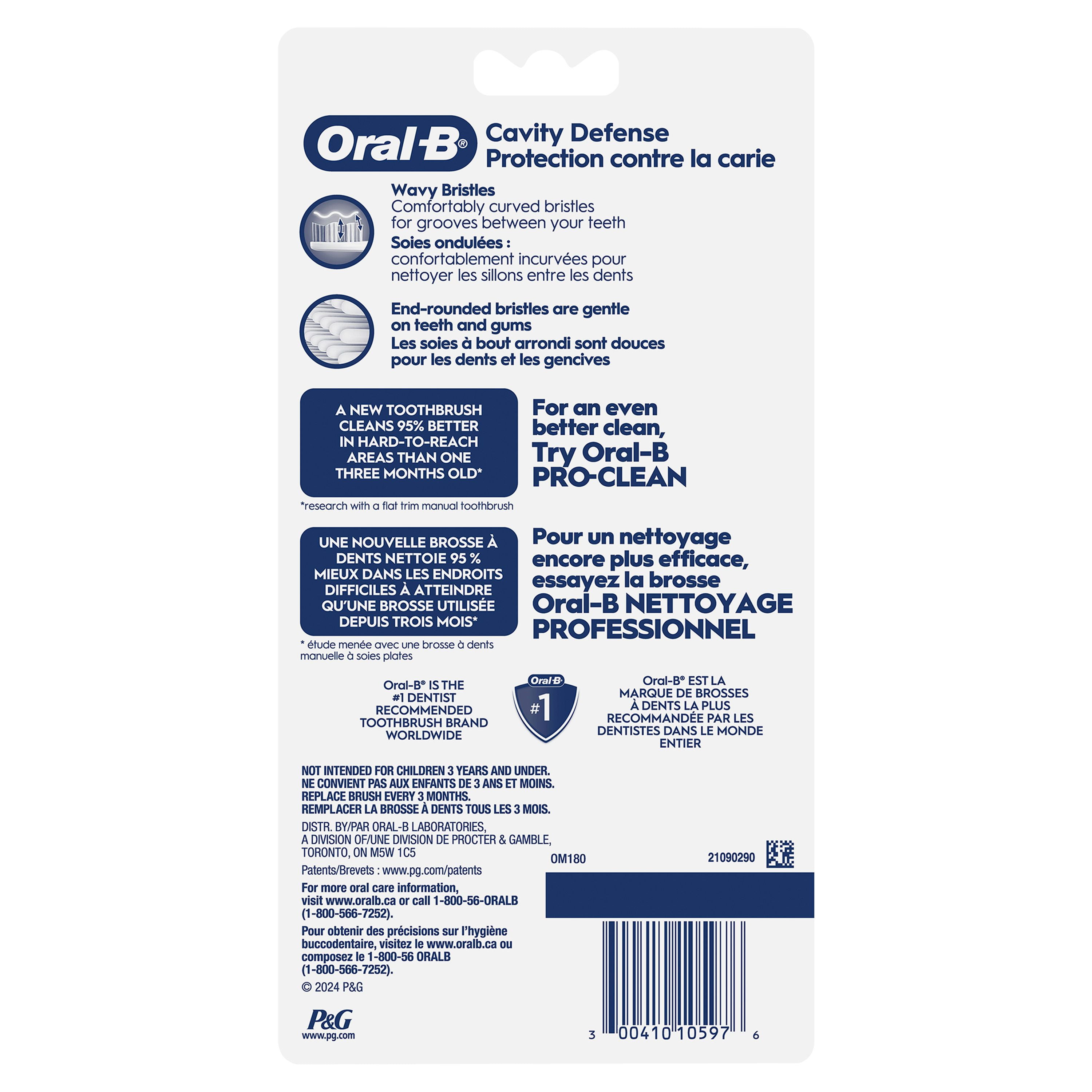 Brosses à dents Oral-B Protection contre la carie, moyenne