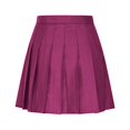 thumbnail image 6 of Women and Girl Short Skirts High Waist Pleated Skater Tennis Skirt Summer Solid Color Cotton Linen Skirt Anti-Exposure Safety A Line Mini Skirts, 6 of 9