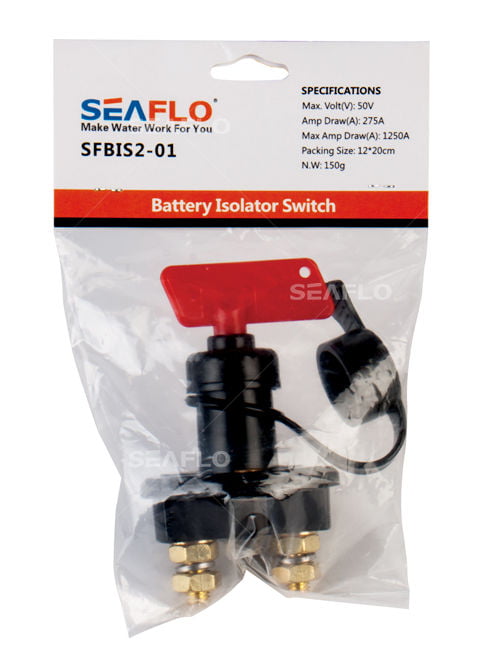 01-Pack SEAFLO Heavy Duty 1,250 Amp Battery Isolator On/Off Key Switch Choose Quantity 