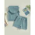 thumbnail image 4 of Coduop Baby Boy Summer Casual Outfit Set Hooded Sleeveless Vest Tops and Shorts 2Pcs Suit, 4 of 9