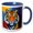 Blue/White, variant on 3drose, Cute Tiger Big Cat. Colorful Background. Brilliant Art Gift, Charm, 11oz Two-tone Blue Mug