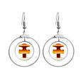 thumbnail image 1 of Boucles d'Oreilles Illustration Colorée Parc d'Attractions Automne Libre Cercle Pendant Bijoux, 1 of 3