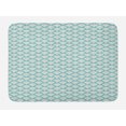 thumbnail image 1 of Beach Bath Mat, Narrow Striped Conceptual Sea Waves Pattern Circular Rounded Rippled Swirled, Non-Slip Plush Mat Bathroom Kitchen Laundry Room Decor, 29.5 X 17.5 Inches, Sky Blue White, Ambesonne, 1 of 2