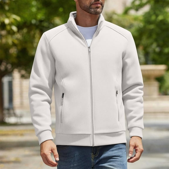 Men's Casual Lapel Jacket Lightweight Outdoor Windbreaker Jacket Smart Spring Autumn Jackets for Sport Work Walking Hiking Golf Running Beige XL