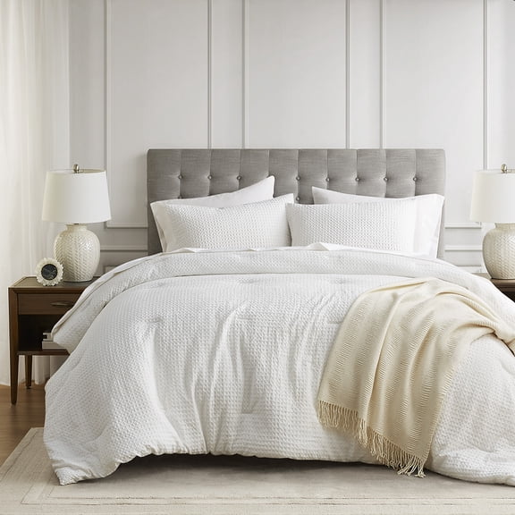 Gracie Mills Ardena Waffle Weave Textured Comforter Set Bedding Set