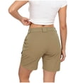 thumbnail image 6 of QATAINLAV Women's Lightweight Golf Long Cargo Shorts Summer Outdoor Travel Hiking Shorts with Pockets Vacation Clothes Khaki S, 6 of 7