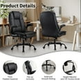 thumbnail image 2 of Bonzy Home Office Chair Set of 2 with Massage Adjustable Arm and Height Computer Desk Chairs Heavy Duty Design Ergonomic High Back Cushion Lumbar Back Support Big and Tall Chair, 2 of 8