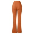 thumbnail image 4 of MIXUE Linen Pants Women Summer Solid Color Denim Elastic High Waist With Pockets Casual Cargo Jeans Straight Leg Trousers Daily-Wear,Orange,XXL, 4 of 5