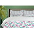 thumbnail image 4 of Ambesonne Tropical Duvet Cover Sets, Flowers Garden Art, 2-Queen, Pink Turquoise, 4 of 7