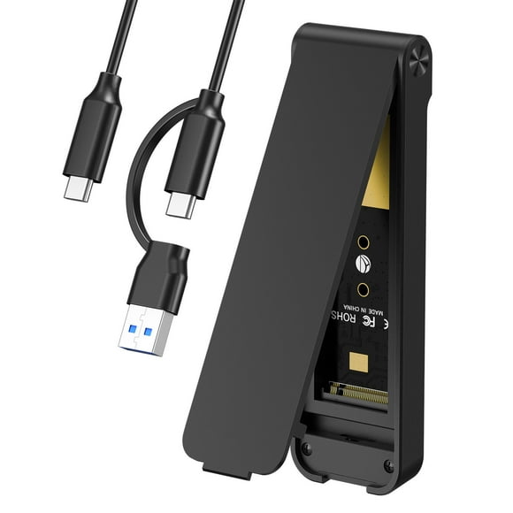 M2 Portable SSD Enclosure - Flip Design - NVMe to USB - Universal for Desktop & Laptop - Aluminum + ABS - Supports 8TB - USB 3.2 10Gbps