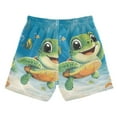 thumbnail image 2 of Cartoon Cute Little Green Turtle Boys Swim Trunks Quick Dry Boy Swim Shorts for 3-14 Years, 2 of 8