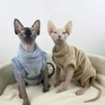 thumbnail image 4 of Billuyoard Ropa de abrigo cálida y acogedora de franela para gatos sin pelo, ropa cálida de invierno para gatos sin pelo, fácil de limpiar Ropa para mascotas azul l, 4 of 6