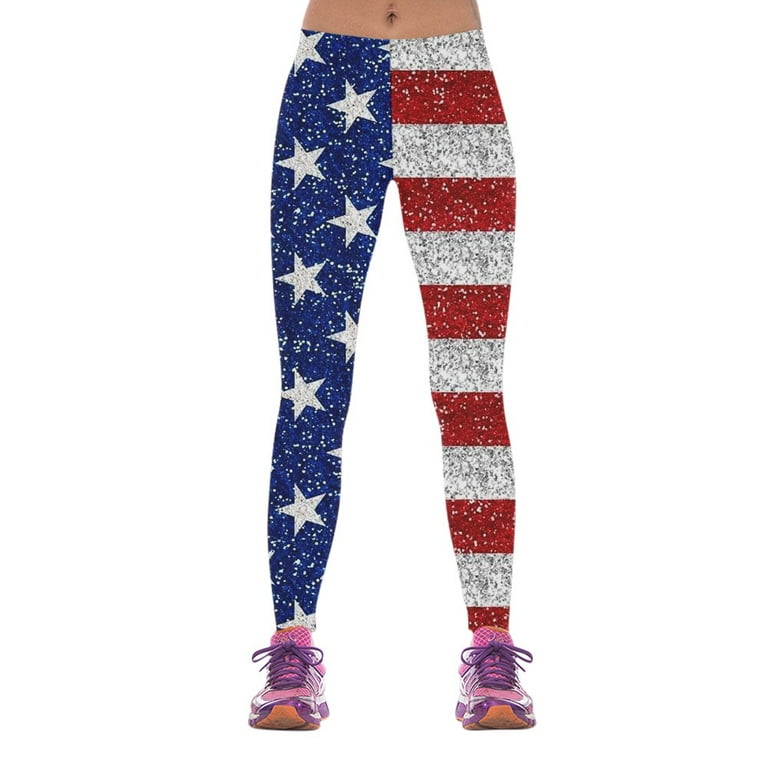 SZXZYGS Yoga Pants Women Casual Fourth Of July Independence Day Printed  Athletics Leggings Long Pants