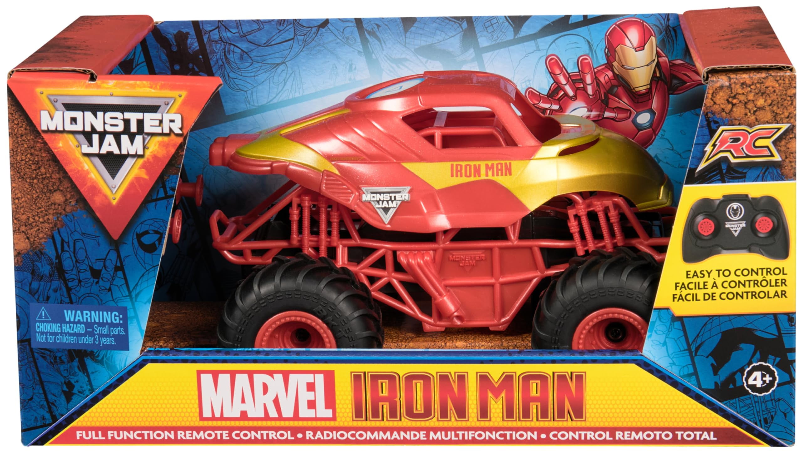 Monster Jam, Marvel Iron Man RC Monster Truck, 1:24 Scale