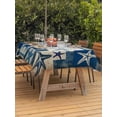 thumbnail image 3 of Outdoor Tablecloth with Umbrella Hole for Patio/Picnic/Party/Camping, Vintage Starfish Coastal Waterproof Table Cloth Rectangle Table Cover Washable, Blue Shell Crab Nautical Retro Art (60"x 120"), 3 of 8