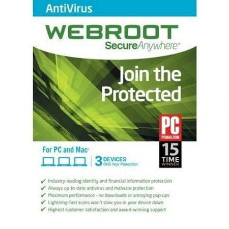 Webroot SecureAnywhere Antivirus 2014 - Box pack ( 1 year ) - 3 devices - Win,