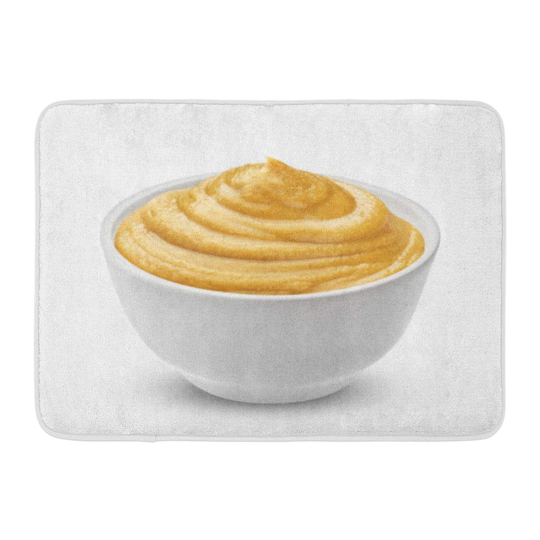 GODPOK Closeup Yellow Dip Mustard Sauce in Bowl White One of The