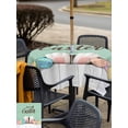thumbnail image 4 of Outdoor Tablecloth with Umbrella Hole and Zipper, Happy Easter Square Table Cloth 54x54 Inch Waterproof Tablecloth, Colorful Spring Eggs Green Wooden Picnic Table Cover for Patio Camping, 4 of 7