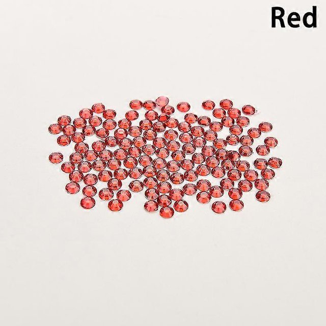 Lote de 1000 cuentas redondas de cristal con facetas de diamantes de imitación para decoración de uñas, 4 mm, color rojo