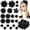 21PCS Black, variant on 21 Pcs Flower Hair Clip Rose Hair Clips Barrettes for Women Flower Accessories Boho Bride Claw Clip Hairpin Brooch Pin Headpiece for Wedding