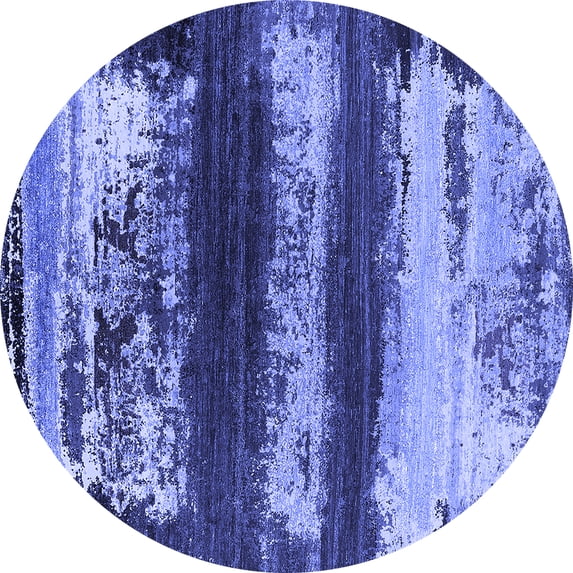 Ahgly Company Indoor Round Oriental Blue Industrial Area Rugs, 5' Round