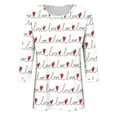 thumbnail image 4 of Mikilon Women's 3/4 Sleeves Sweatshirts Fashion Graphic Print Blouse Round Neck Casual Tops, 4 of 4