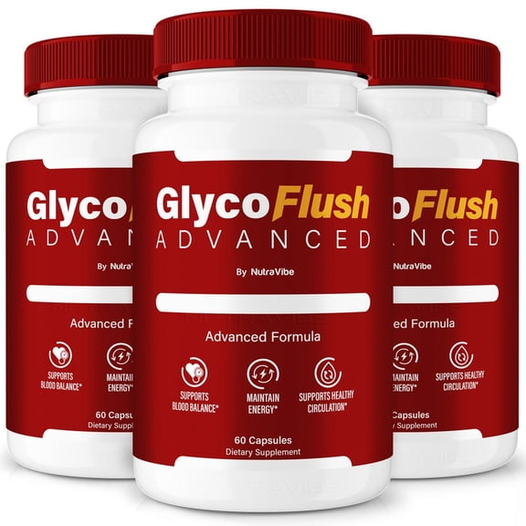 (3 Pack) GlycoFlush – Original Formula with a Clean Blend to Support Healthy Circulation, Natural Energy & Balanced Levels | Just 2 Easy-to-Swallow Pills Daily (180 Capsules)