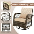 thumbnail image 4 of Gymax Set of 3 Wicker Swivel Rocker Set 2 Rocking Chairs w/Coffee Table, 4 of 5