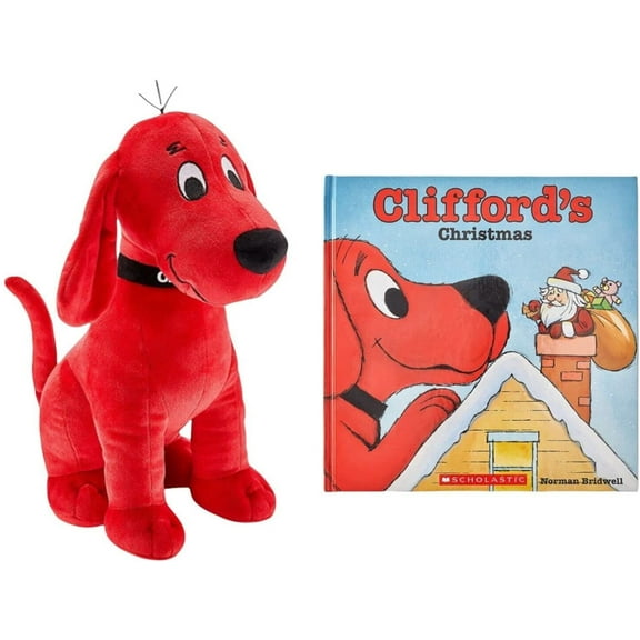 Kohl’s Clifford The Big Red Dog & Book Set 12" Plush Soft Stuffed Animal Holiday Doll