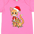 thumbnail image 4 of Inktastic Cute Christmas Cat Tangled in Colorful Lights with Red Hat Boys or Girls Baby Bodysuit, 4 of 5
