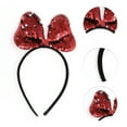 thumbnail image 5 of Unique Bargains 1 Pc Sequined Handmade Bow Headband Christmas for Women for Girls Red, 5 of 6
