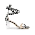 thumbnail image 3 of BLISSFUL STEP Women's Plaid Lace Up Clear Chunky Heel Sandals, 3 of 7