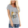 thumbnail image 2 of Blouse d'Été Grande Taille à Manches Courtes pour Femmes, T-shirt à Col Rond avec Imprimé Lapin, Blouse Décontractée Ample à Manches Courtes de Pâques, T-shirt à Col en V pour Femmes en Liquidation, 2 of 8