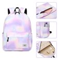 thumbnail image 4 of Mygreen Tie Dye Girls Backpack, Kid Backpacks for Girls Cute Lightweight Bookbag with Lunch Bag Galaxy Green Purple, 4 of 6
