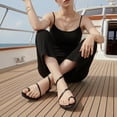 thumbnail image 4 of Cushionaire CHAI Flat Strappy Sandals for Women, Comfortable Dressy Summer Slip-On Sandal with Memory Foam, 4 of 12
