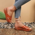 thumbnail image 4 of Rokment Ladies Orthopedic Wedges Slip on Sandals for Women Beach Summer Trendy Studded Leather Orthotic Platform Chunky Mid Heels Walking Dress Slides Red Size 9, 4 of 7