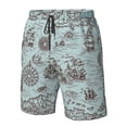 thumbnail image 6 of Uemuo Pirate Adventure Map Pattern Men's Swim Trunks Hawaiian Beach Bathing Suit Swimsuits Beach Quick-Dry Shorts with Pockets-Small, 6 of 9