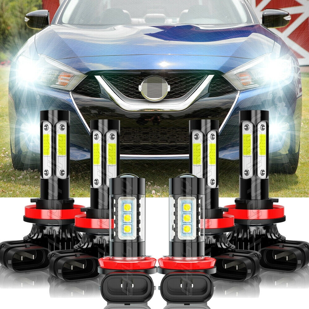 6-Piece LED Headlight & Fog Light Combo Kit For Nissan Maxima 2016-2018 | H11 6000K