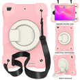 thumbnail image 2 of iPad Mini Case 5th/4th Generation,360° Rotating Multi-Functional Handle-Kickstand Shockproof Cover Silicone Rubber PC & Shoulder Strap & Pencil Holder for iPad Mini 5 / 4, Pink, 2 of 10
