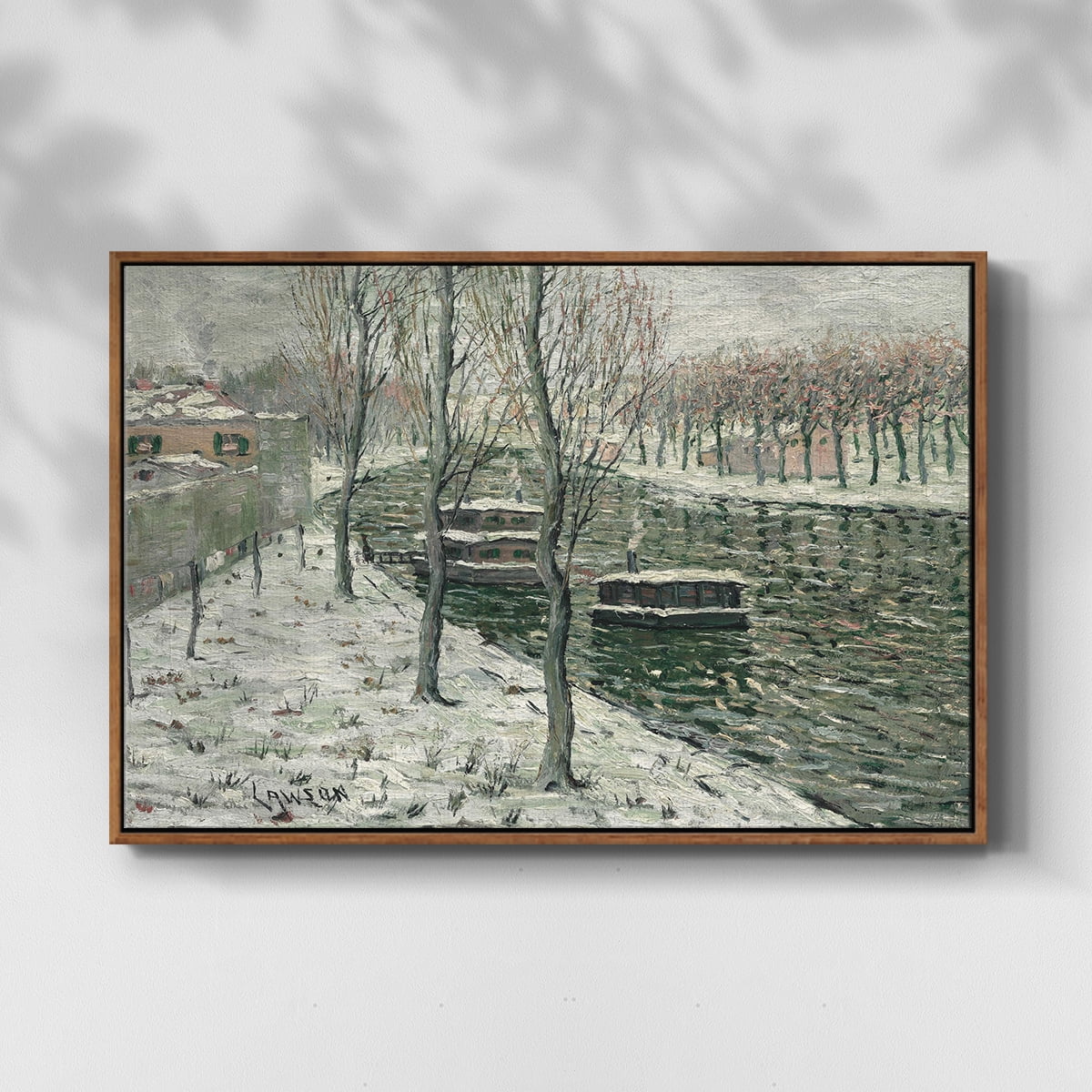 Vintage Landscape-CLXVI By Wexford Home Framed in Walnut Wood Gallery Wrapped Canvas 25 in. x 37 in.