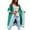 Mint Green, variant on utcoco women's autumn and winter striped hooded long cardigan casual sweater