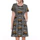 thumbnail image 1 of Easygdp Construction Machines para Vestido Transpirable de Mujer, Vestido Suelto de Manga Corta con Pliegues y Bolsillos para el Verano, 1 of 6