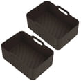 thumbnail image 1 of 2 piezas de ollas de silicona rectangulares para freidora sin aceite DZ201 DZ401 8 a 10 Accesorios para freidora sin aceite fáciles de limpiar, 1 of 5