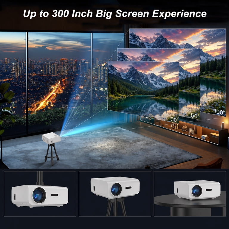 Groview 1080P Mini Projector with 5G WiFi and Bluetooth, 240 ANSI