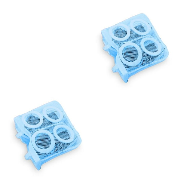 Bolsa de zapatos para lavadora Toystoory malla de lavandería portátiles con cremallera Azul