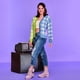 thumbnail image 1 of 042-81 Sweater dama de punto a cuadros con botones Cklass 042-81, 1 of 2
