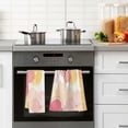 thumbnail image 4 of Yayeee 100% Cotton Hand Towels for Bathroom 16" x 28" Soft Absorbent Kitchen Towel, Pink Floral Orange, 4 of 7